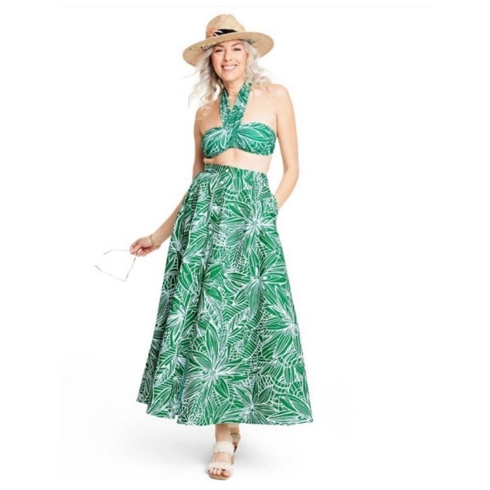 NEW Women’s M Tabitha Brown for Target Linear Floral Print Maxi Skirt - Picture 4 of 8